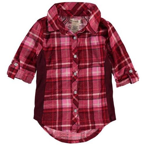 Shop One Step Up Girls 2t 4t Plaid Knit Button Up Shirt