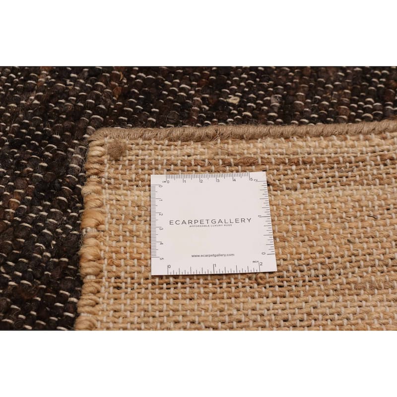 ECARPETGALLERY Hand Woven Zahara Dark Brown Dhurrie