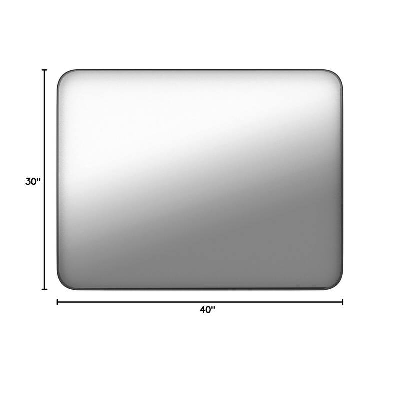 40x30 Inch Black Aluminium Frame Bathroom Mirror