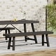 preview thumbnail 9 of 15, Catriona Outdoor Rustic Acacia Wood Bench by Christopher Knight Home Black