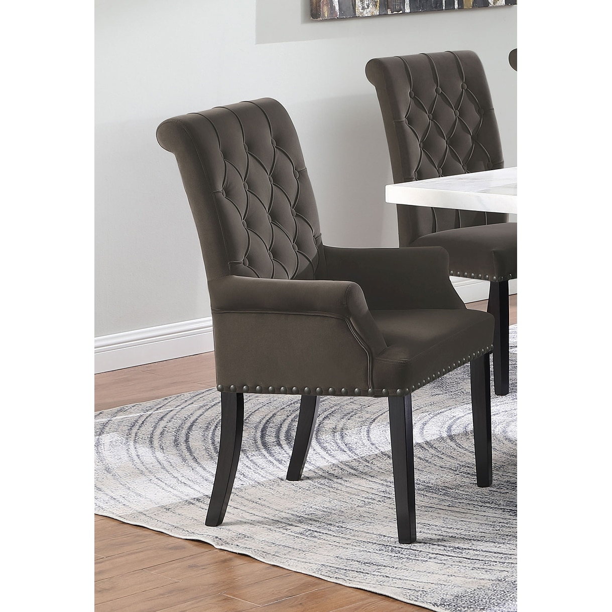 Alana Tufted Upholstered Dining Armchair with Padded Seat and Back  -image