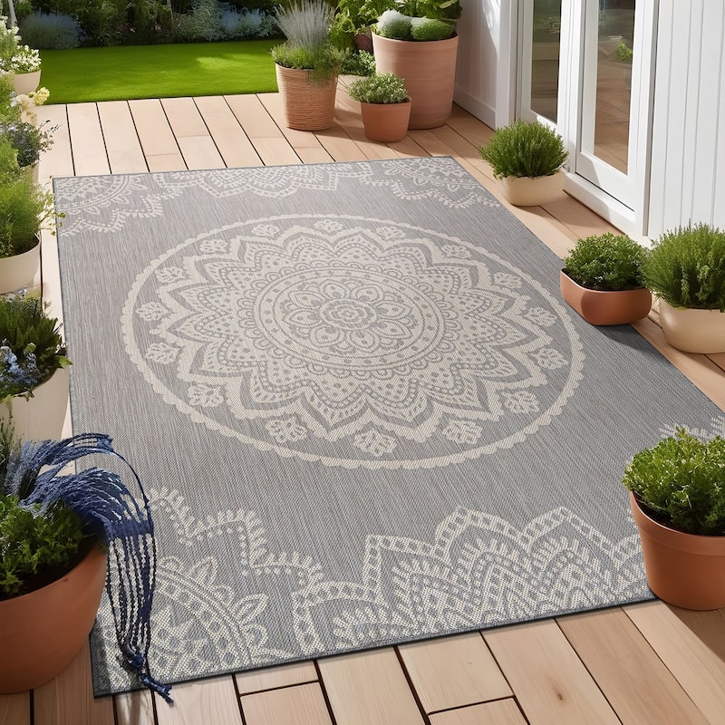 Beverly Rug Waikiki Insignia Modern Indoor Outdoor Rug