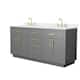 Option Dark Gray, Gold Trim, White Quartz Top