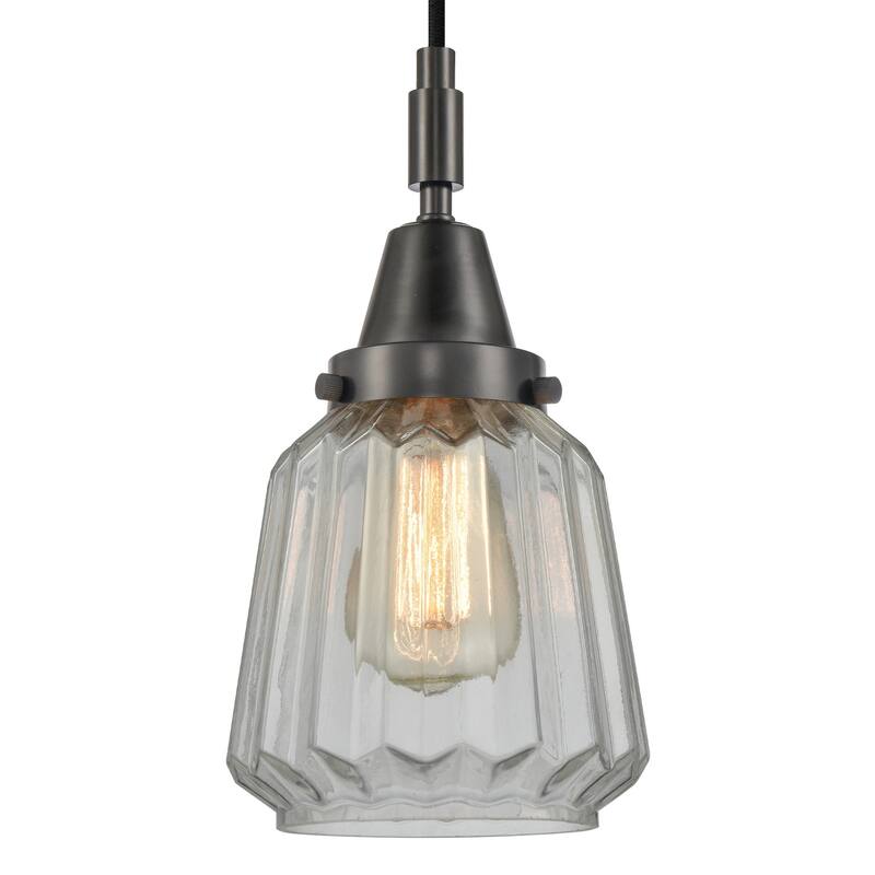 Innovations Lighting 447-1P-G142 Chatham 7" Wide Mini Pendant with - Matte Black