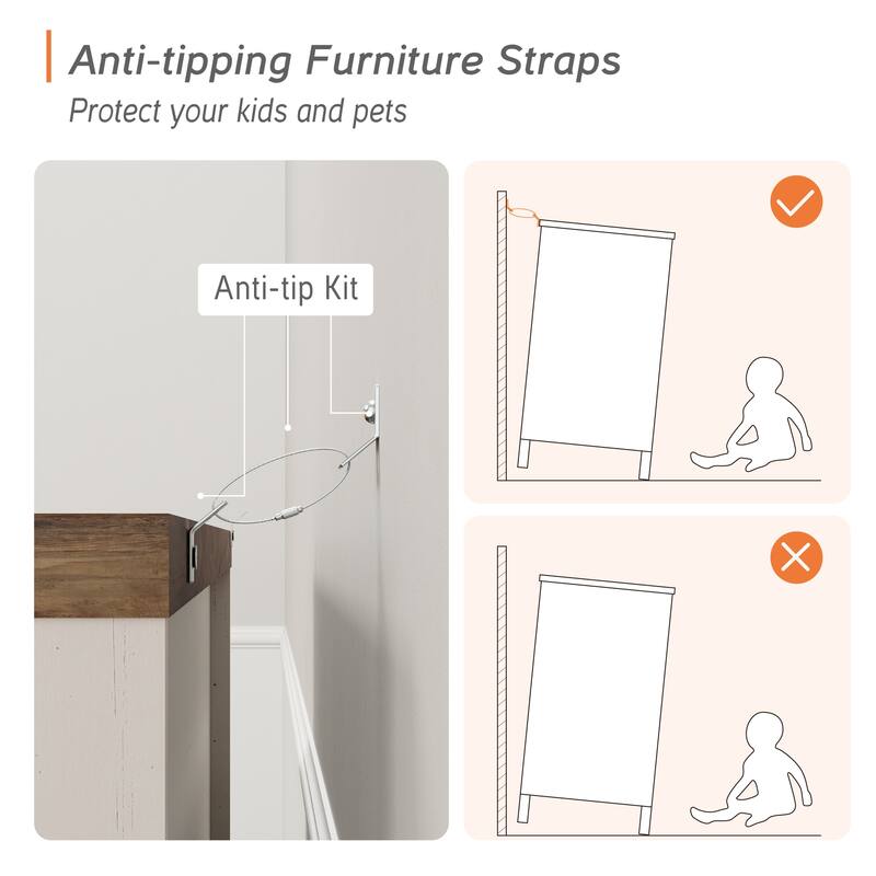 3-Column 73.3" Tall Bookshelf Set with Open Storage and Glass Doors