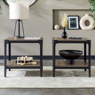 Middlebrook Witten Angle Iron Side Tables, Set of 2
