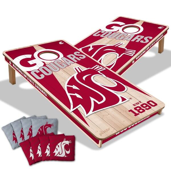 slide 2 of 6, Washington State Cougars NCAA 2x4 Cornhole Board Set Include Carrying Case
