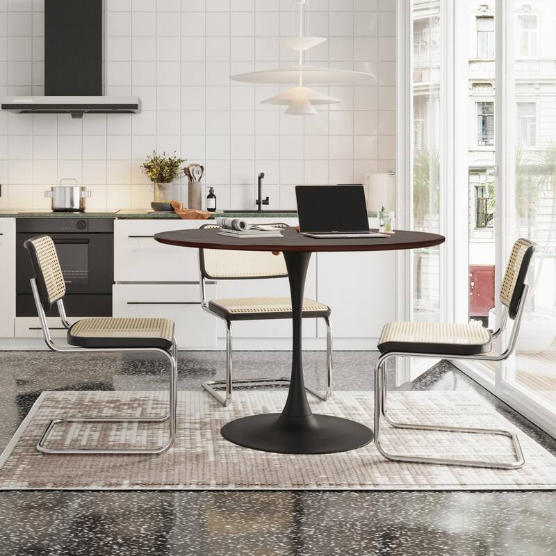 47.24" Modern Round Dining Table,Four Patchwork Tabletops