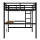preview thumbnail 8 of 11, Metal Full Size Loft Bed with Power Outlet and LED Lighted, Space-Saving, Noise Reduced, Black