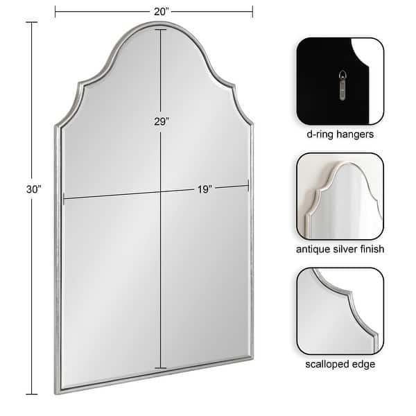 dimension image slide 5 of 14, Kate and Laurel Leanna Framed Arch Wall Mirror