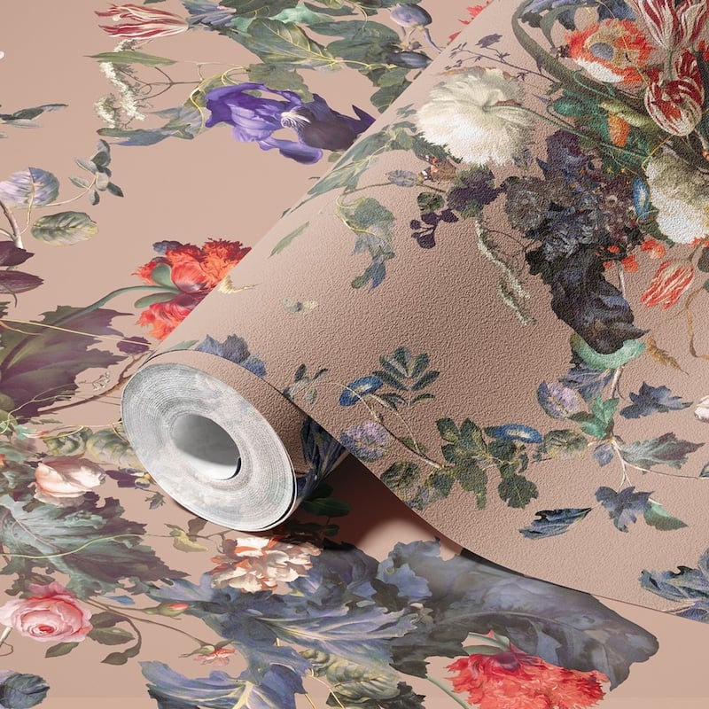 Dark Botanical Blooming Floral Wallpaper Mural