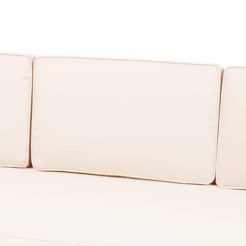 Aston Outdoor Acacia Wood 3 Seater Sofa by Christopher Knight Home