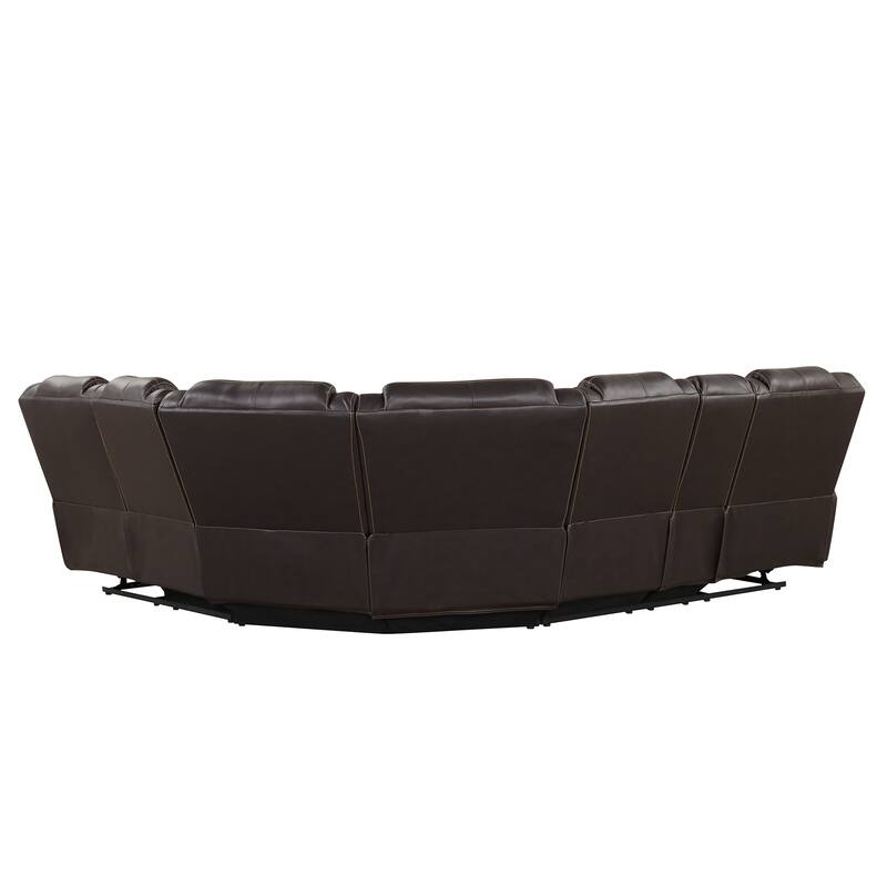Modern Faux Leather Manual Reclining with LED Light Strip with 2 Cup Holders