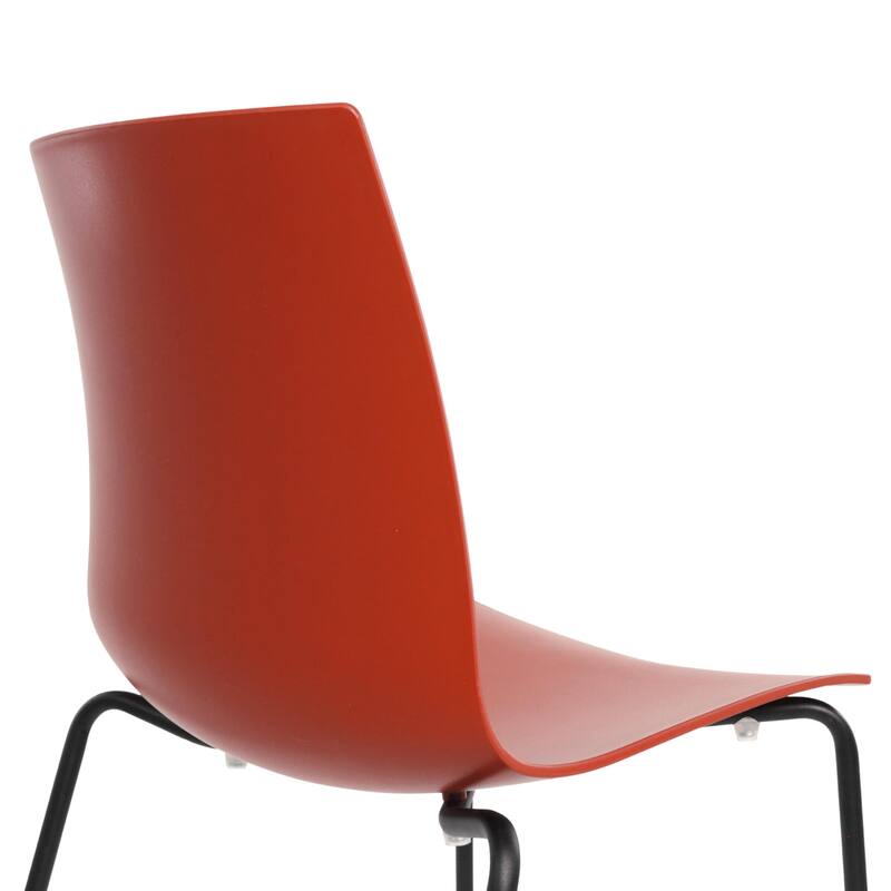 Furnish Theory Aero-S Pro Indoor/Outdoor Stackable Dining Side Chairs Polypropylene Shell & Powder-Coated Steel Legs (Set of 2)
