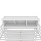 preview thumbnail 14 of 12, White Metal Storage Loft Bed with Wardrobe And L-shaped Desk, Full Size