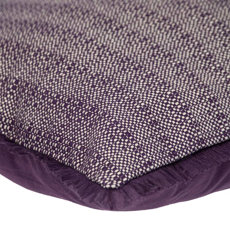 Striped Square Throw Pillow - 24" - Purple and Beige