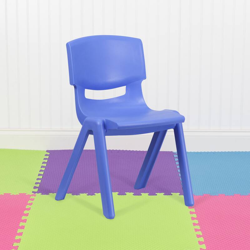 5 Pack Plastic Stackable School Chair with 15.5'' Seat Height - Blue
