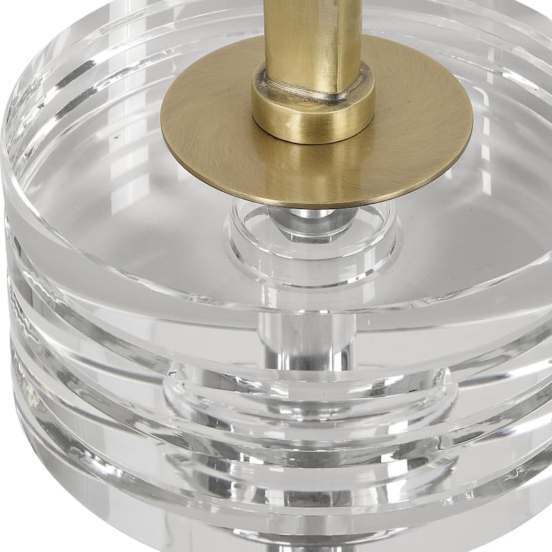 Uttermost 22908 Groove 10" Wide Crystal Top and Iron Accent Table