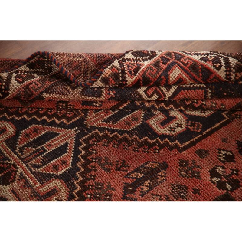 Hand-knotted Vegetable Dye Qashqai Persian Antique Area Rug - 5'0"x 7'7"