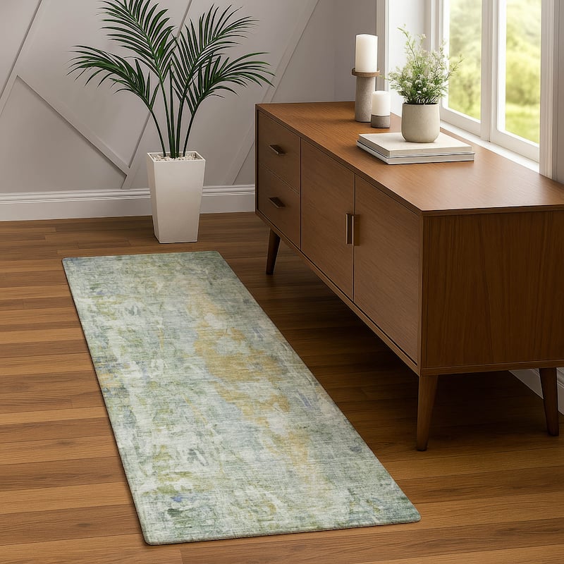 Machine Washable Indoor/ Outdoor Muted Ombre Chantille Rug