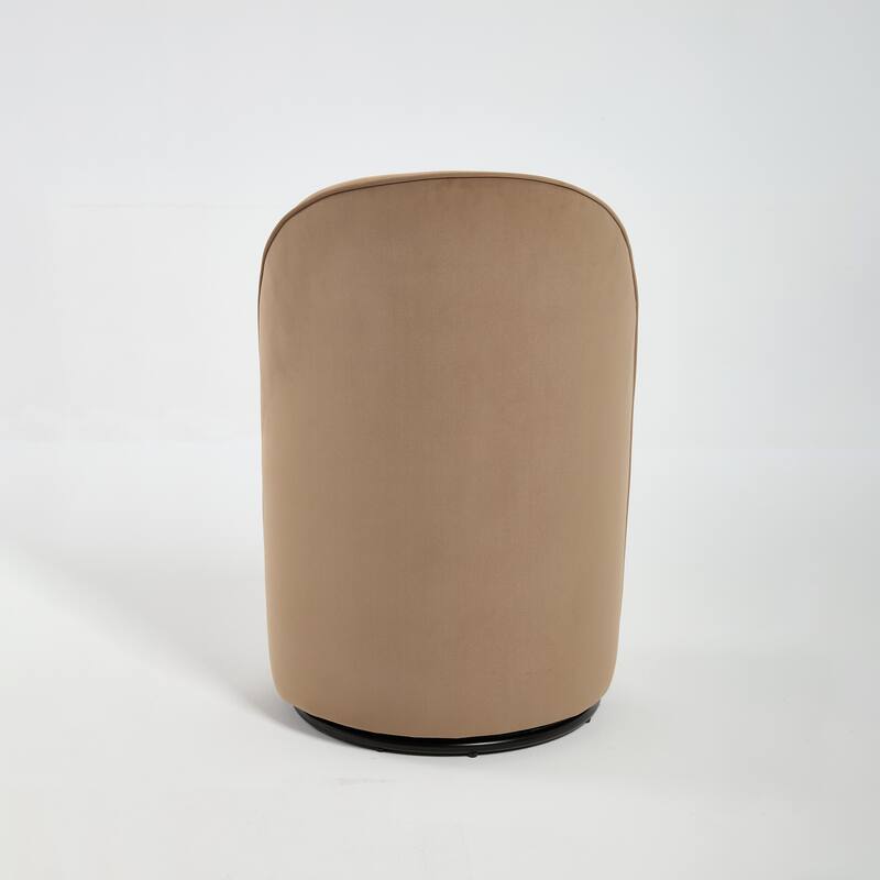 Upholstered Kitchen & Dining Room Barrel Chair, 360 Degree Swivel Comfy Armless Accent Makeup Vanity Side Chair