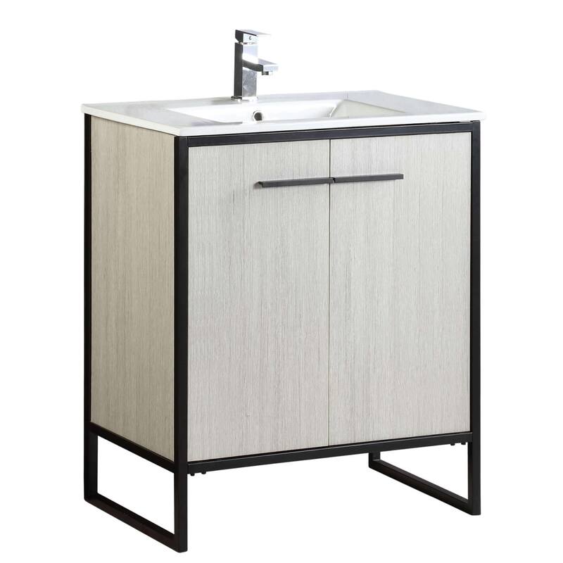 Vdara 24" Silver Gray Bathroom Vanity Cabinet Set