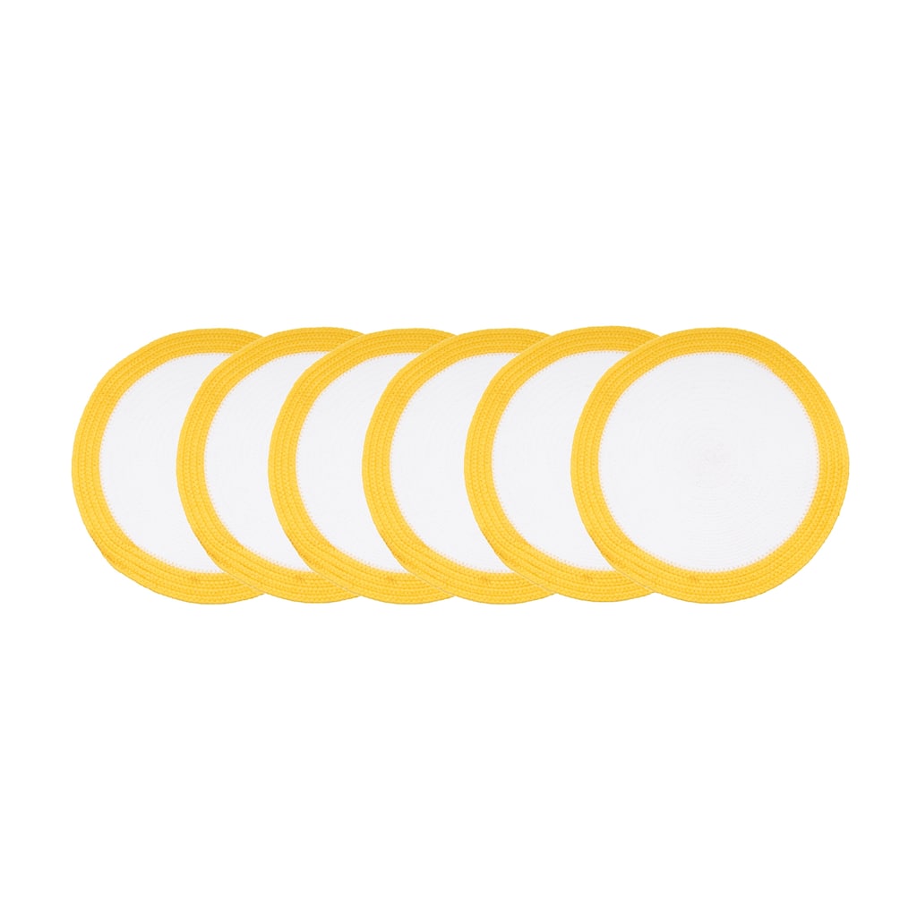 Rim Braided Round Placemats Sets of 6 Collection