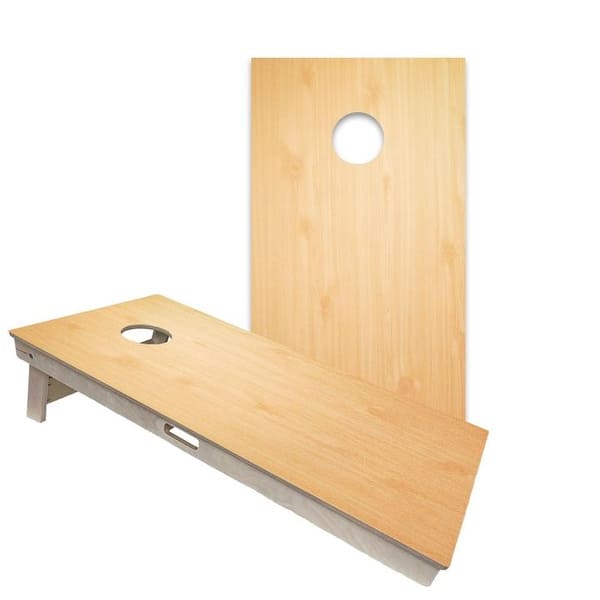 slide 2 of 6, Wood Finish Light Wood Regulation 2x4 Cornhole Board Set All-Weather - Include Carrying Case