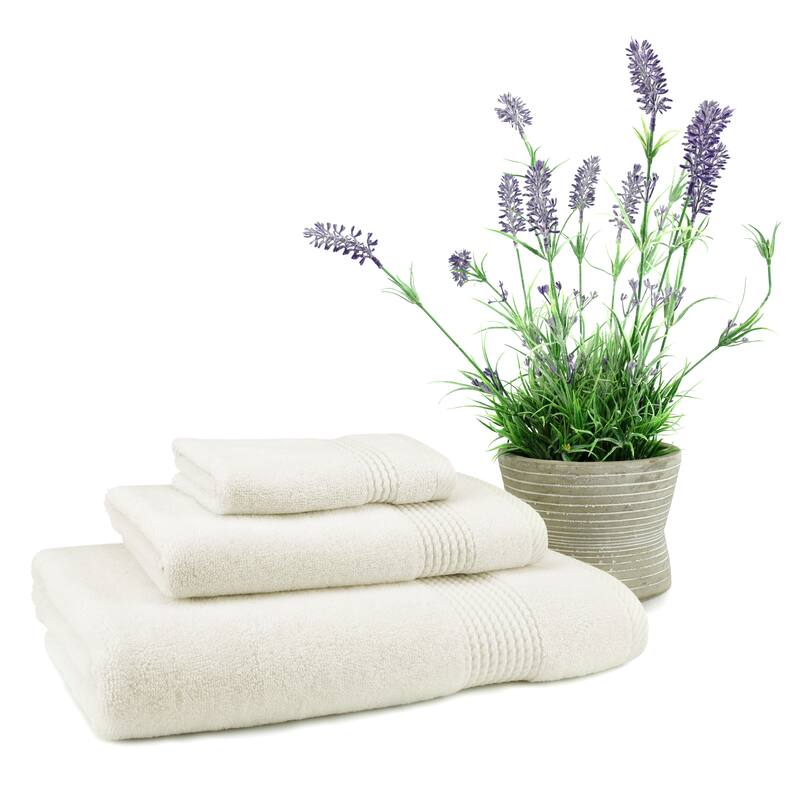 East'N Blue Lara Turkish Cotton Bath Towel Set (Set of 3) - (1 Bath Towel, 1 Hand Towel, 1 Washcloth)
