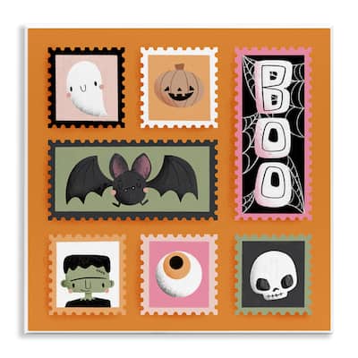 Stupell Spooky Cute Halloween Stamps Wall Plaque Art Design By Sarah Hickman