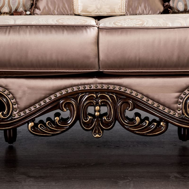 Furniture of America Cintel Traditional Velvet Tufted Wingback Sofa