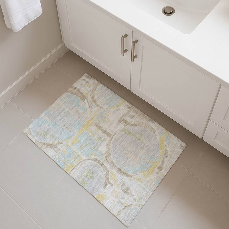 Machine Washable Indoor/ Outdoor Modern Erie Chantille Rug