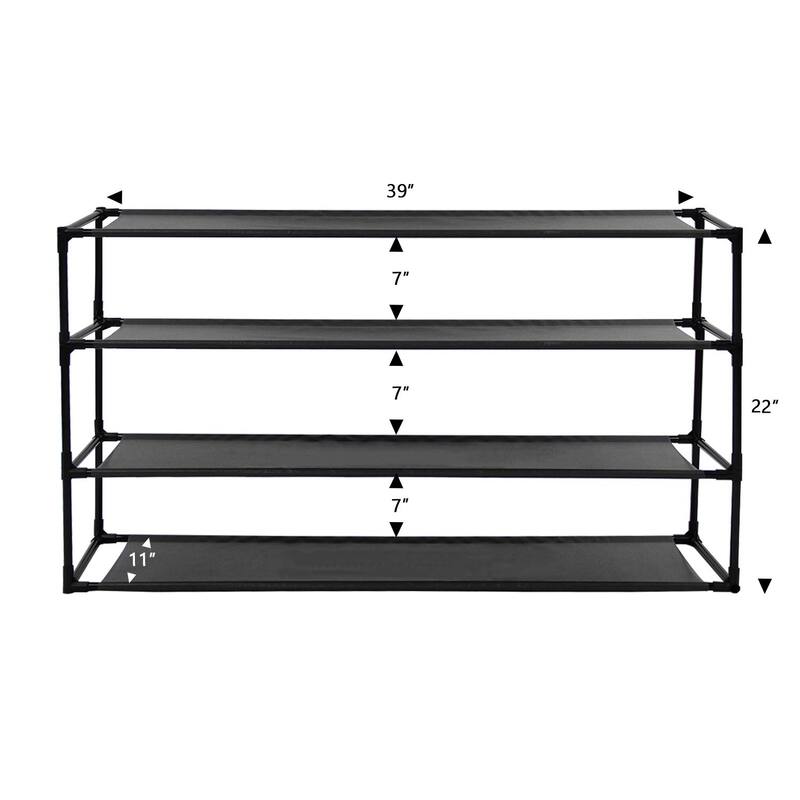 Modern Waterproof Shoe Rack Organizer Tower for Small Spaces Black