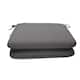 Sunbrella Solid fabric 2 pack 18 in. Square seat pad with 21 options - 18"W x 18"D x 2.5"H - Cast Slate