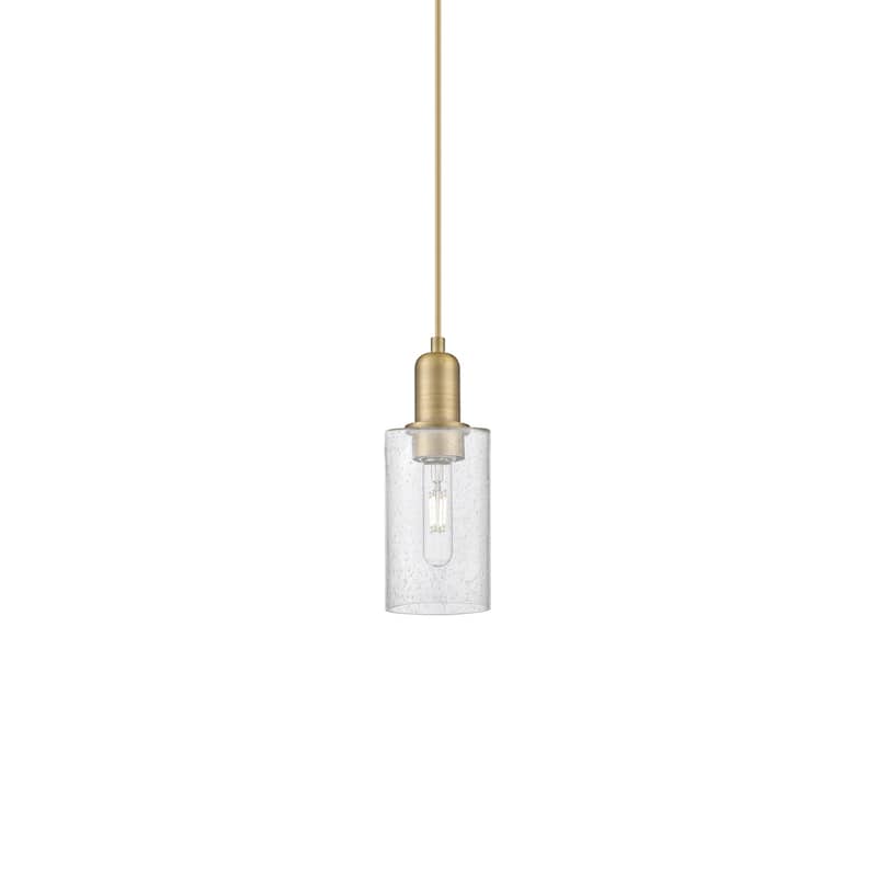 Innovations Lighting 716-1P-10-5 Clymer Pendant Clymer 5" Wide Mini - Brushed Brass / Seedy