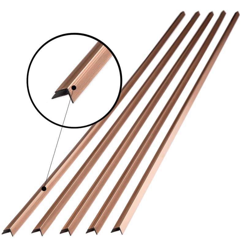 FASÄDE 47 in. Decorative Vinyl Outside Corner Trim Polished Copper (5 Pack) - 5 Pack
