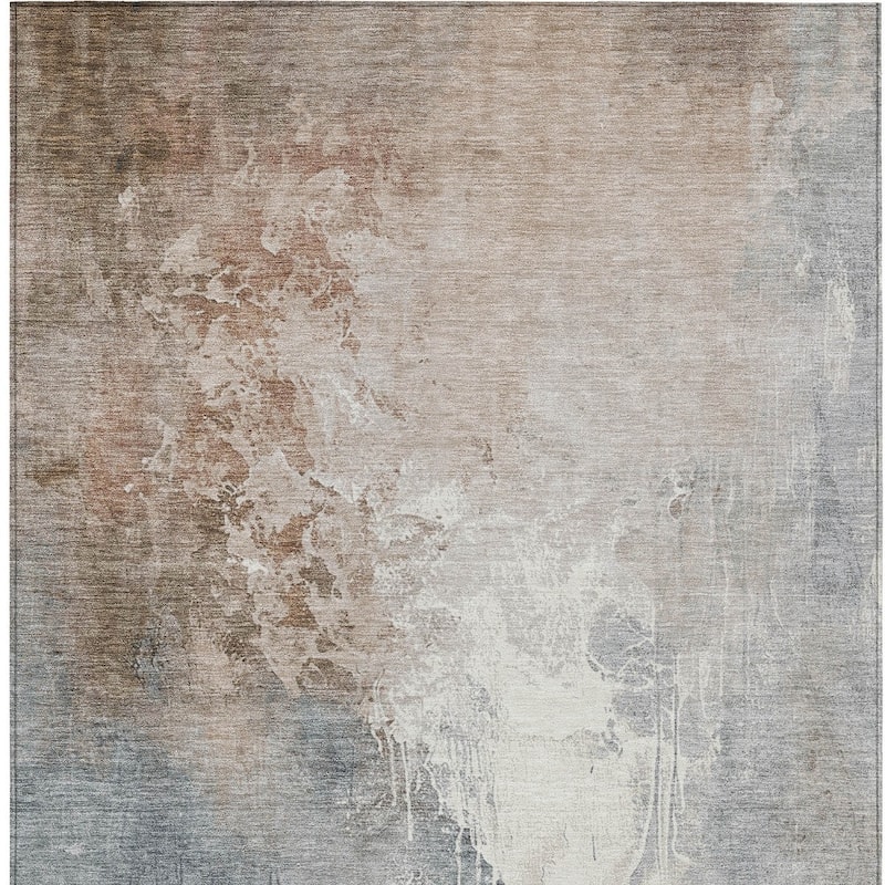 HomeRoots Abstract Transitional Rectangle Outdoor Rug
