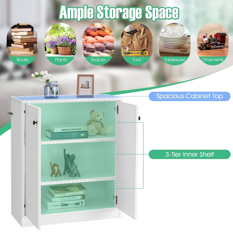 Costway 2-Door Storage Cabinet Buffet Cabinet with 3 Shelves - See Details
