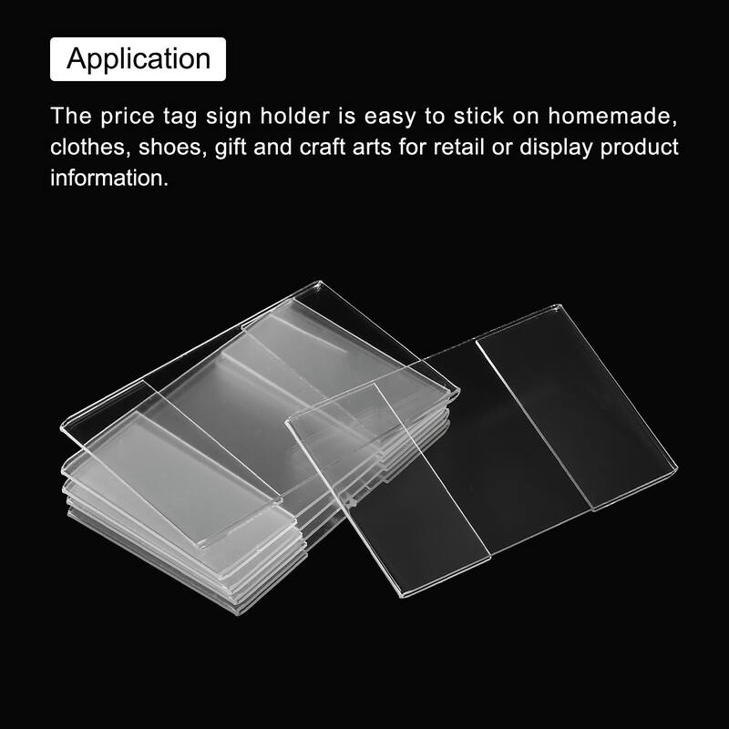 Wall Mount Price Tags Sign Holder Vertical Tagging Pack of 10 - Transparent