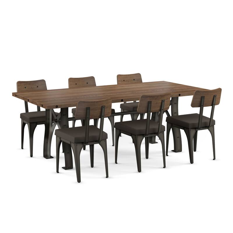 Amisco Sierra Solid Wood Table and Symmetry Chairs Dining Set