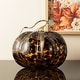 preview thumbnail 15 of 22, Glitzhome Gold Handle Amber Dots Glass Pumpkin for Fall Thanksgiving Decorating