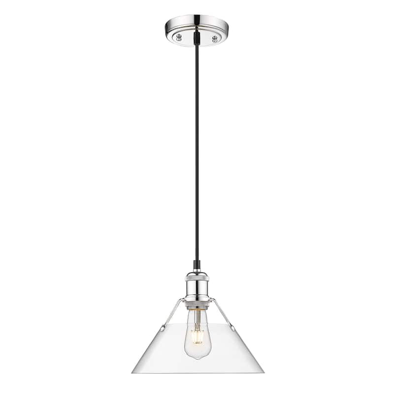 Orwell 10" Wide Medium Pendant in Chrome with Clear Glass - Silver