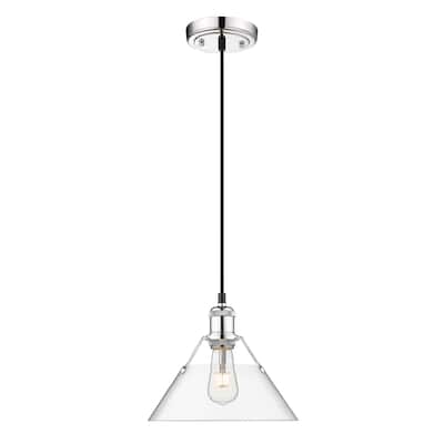 Orwell 10" Wide Medium Pendant in Chrome with Clear Glass - Silver
