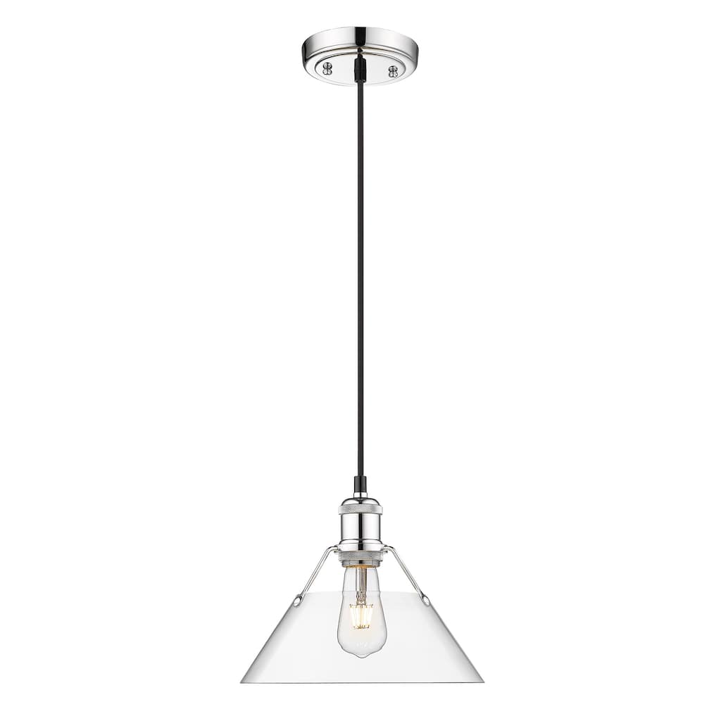 Orwell 10" Wide Medium Pendant in Chrome with Clear Glass - Silver