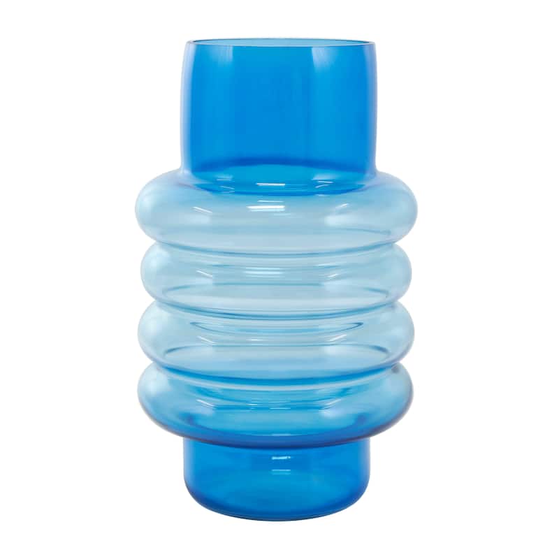 Blue Glass Ombre Bubble Decorative Vase (Set of 2)