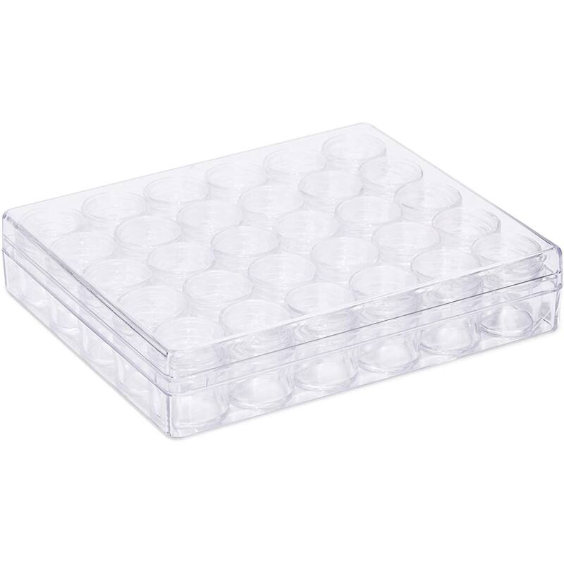 3 Clear Bead Storage Containers, 90 Jars for Diamond Painting (93 Pieces)