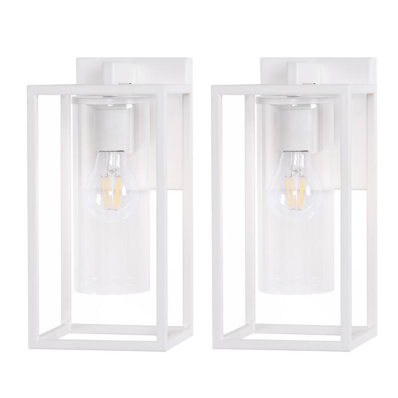 2 Pack Outdoor Wall Lights, Outdoor Wall Lantern with Glass Shade