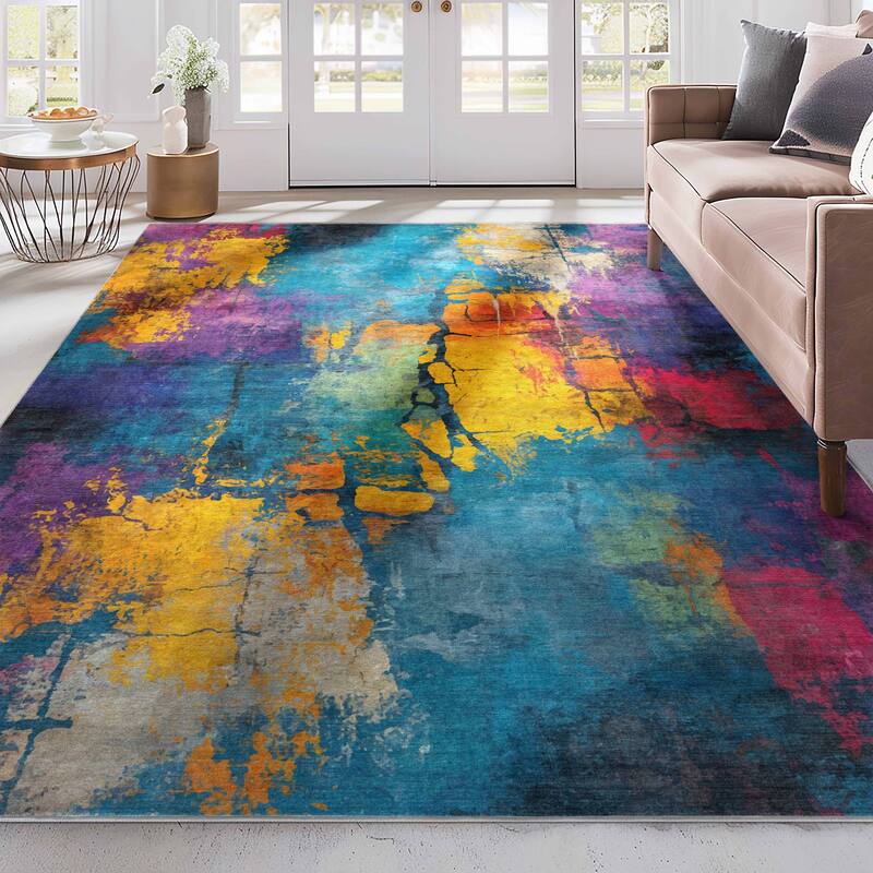 Well Woven Apollo Abstract Energie Bold Modern Multi Low Pile Area Rug