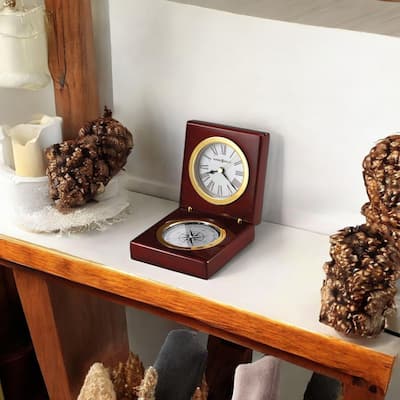 Howard Miller Pursuit Classic Desk Clock with Compass