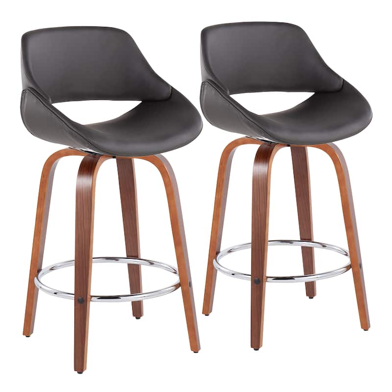 Carson Carrington Svellingen 26" Fixed-Height Counter Stool with Round Chrome Footrest (Set of 2)